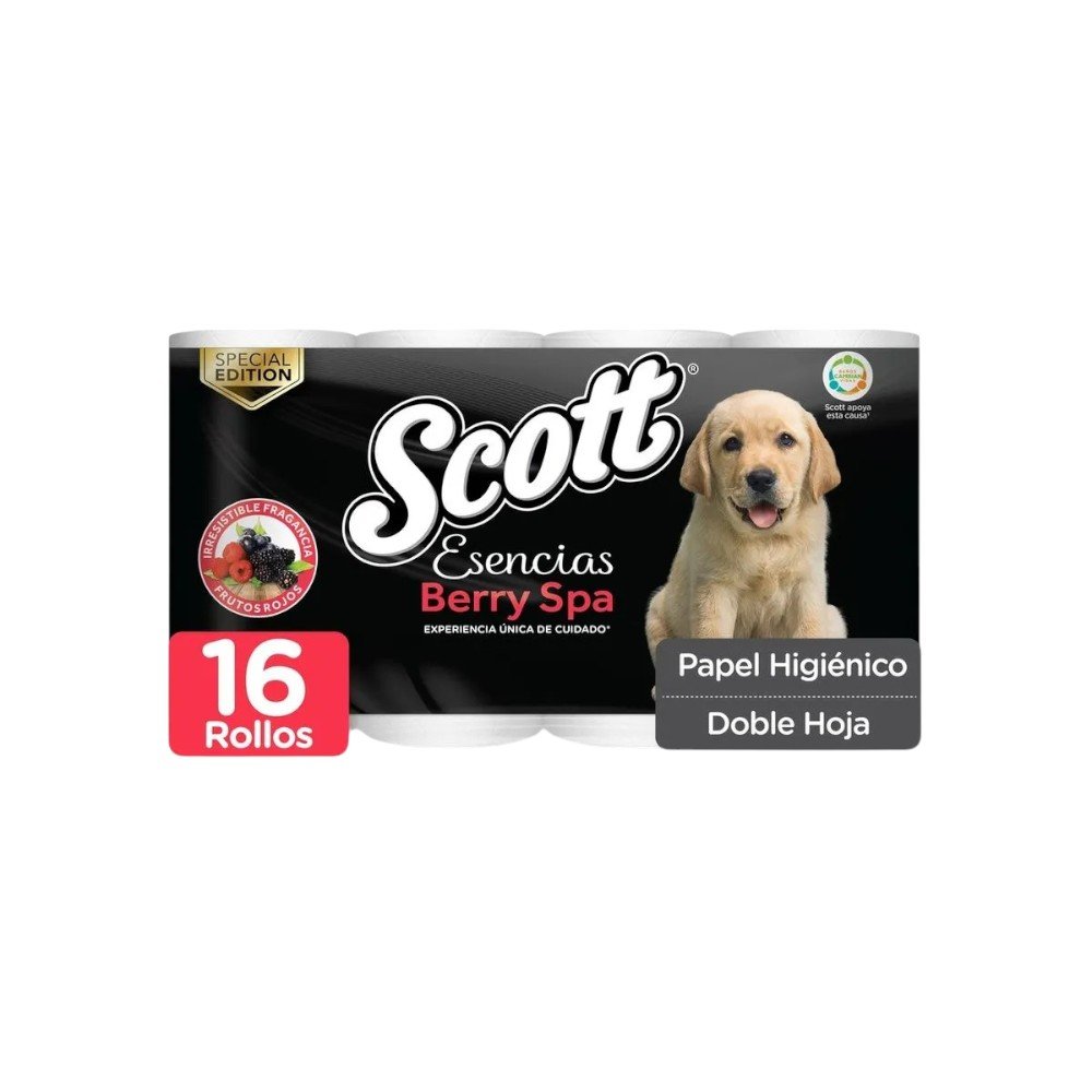 PAPEL HIGIENICO SCOTT BERRY SPA DOBLE HOJA 16 ROLLOS
