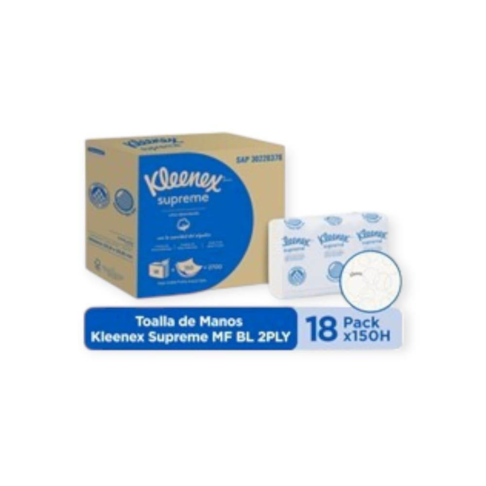 CAJA DE TOALLA AIRFLEX INTERFOLIADA DOBLE HOJA KLEENEX 18*150 (CAJA CONTIENE 18 PAQ)