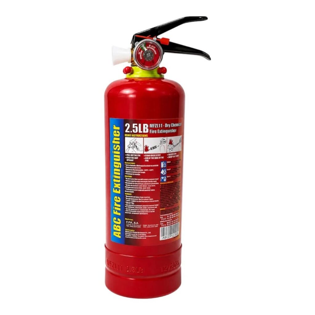 EXTINGUIDOR DE 2.5 LIBRAS ABC RECARGABLE COLOR ROJO