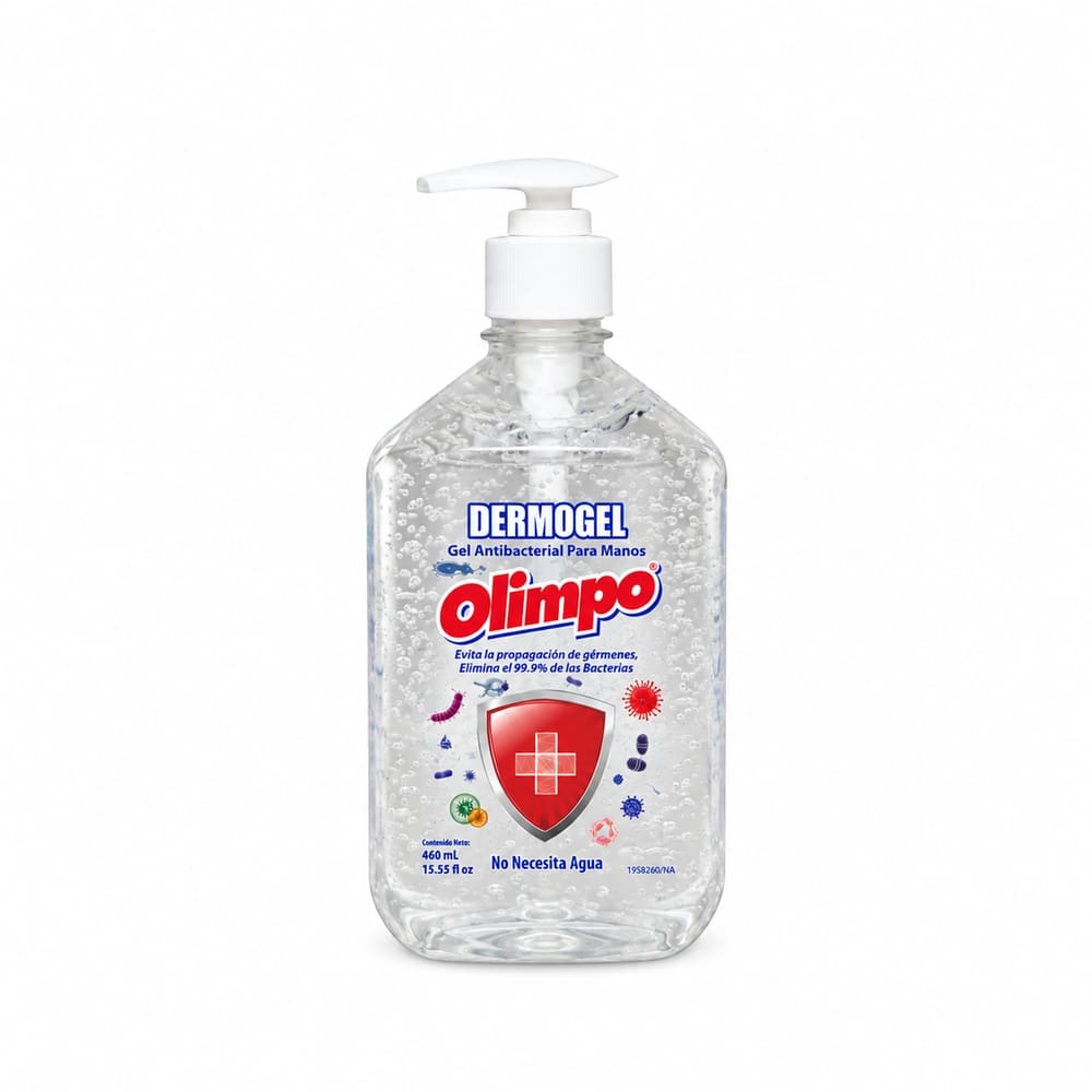 frasco de alcohol en gel olimpo de 460 ml